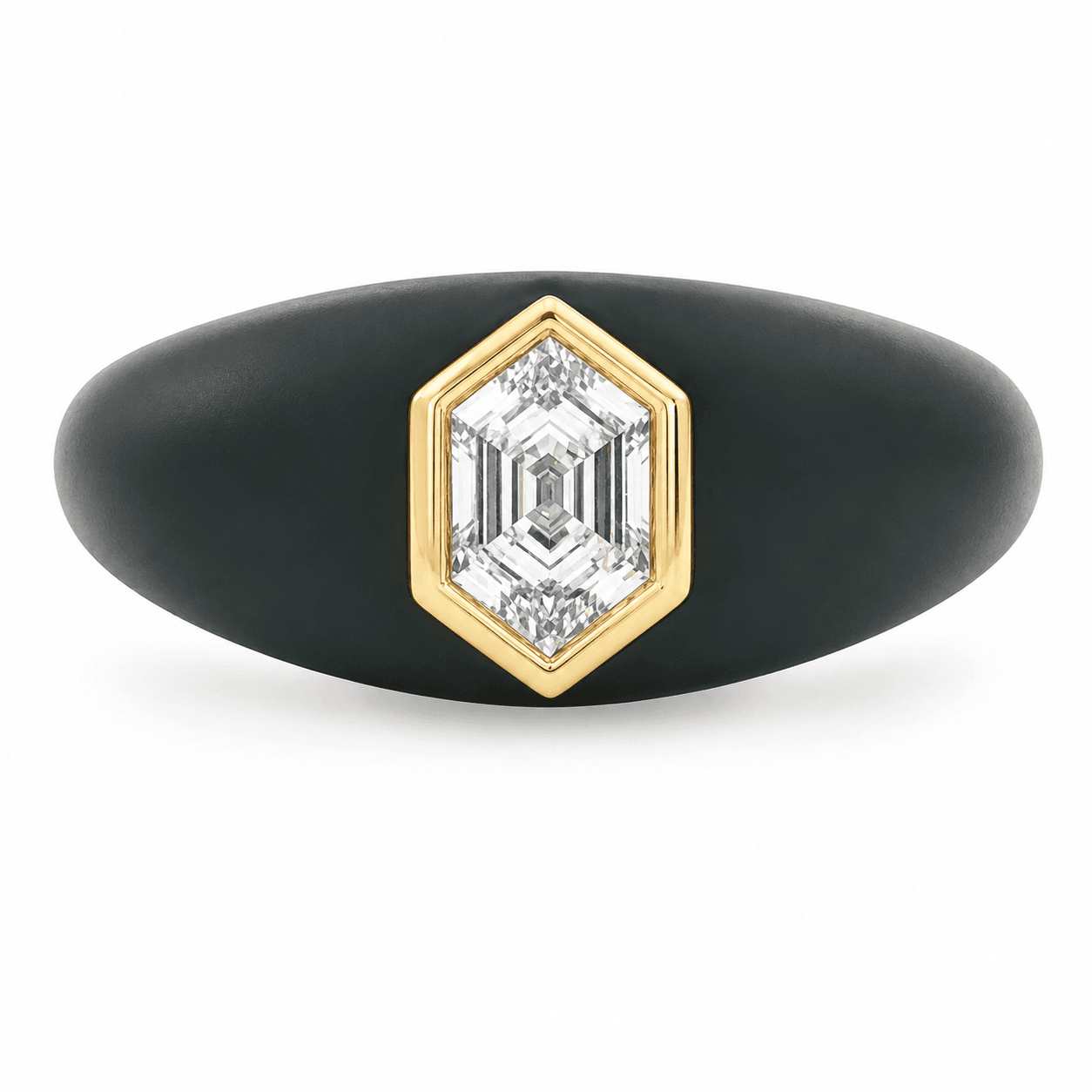 1 CT TW. Hexagonal Diamond Men's Fashion Ring