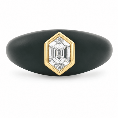 1 CT TW. Hexagonal Diamond Men's Fashion Ring