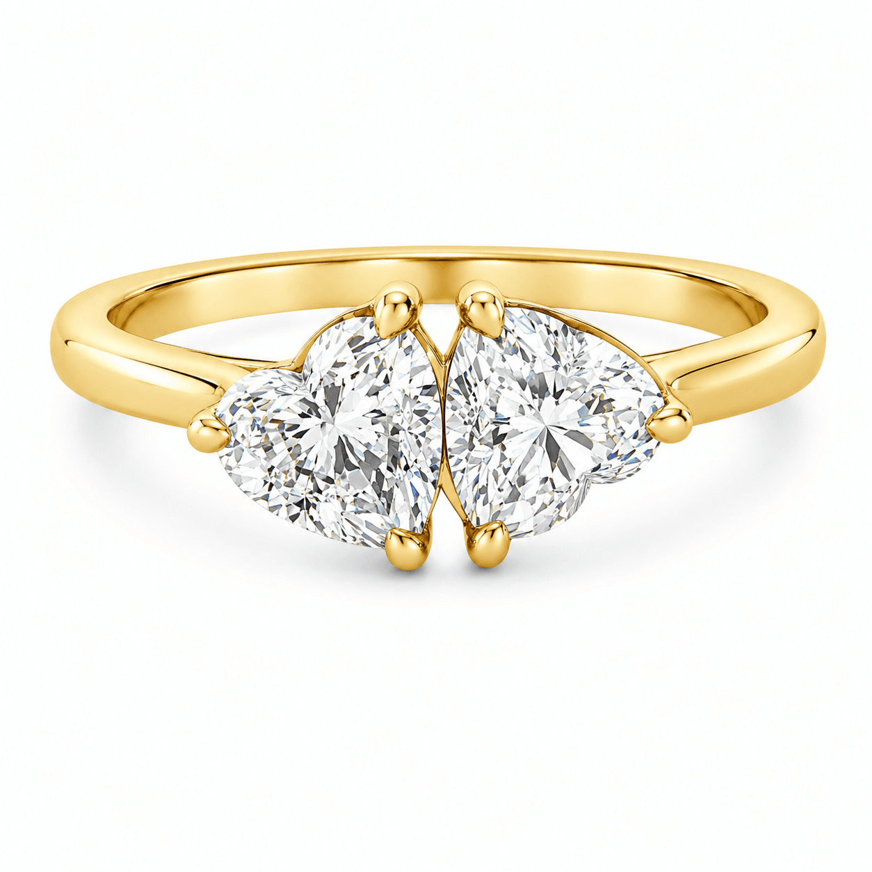 1 CT TW. Two Heart Lab-Grown Diamond Fashion Ring