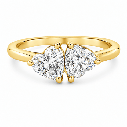 1 CT TW. Two Heart Lab-Grown Diamond Fashion Ring