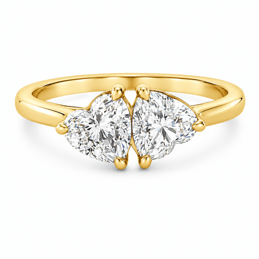 1 CT TW. Two Heart Lab-Grown Diamond Fashion Ring