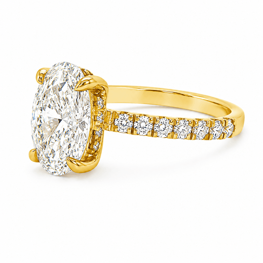 2.02 CTW Oval Lab-Grown Diamond Hidden Halo Engagement Ring