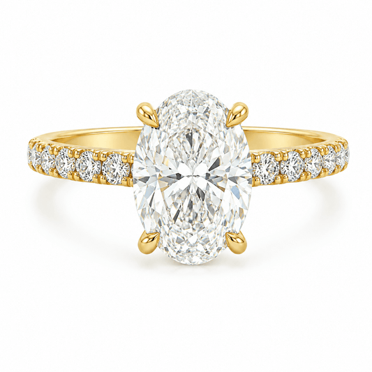2.02 CTW Oval Lab-Grown Diamond Hidden Halo Engagement Ring