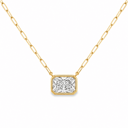 2 CT TW. Lab-Grown Radiant Diamond Solitaire Necklace