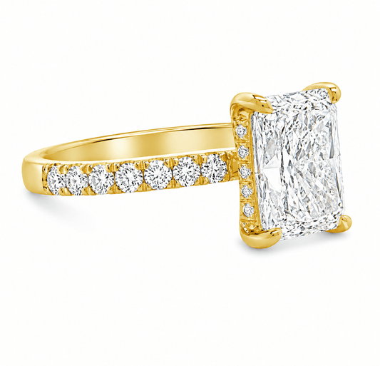 2.07 CTW Radiant Hidden Halo Engagement Ring