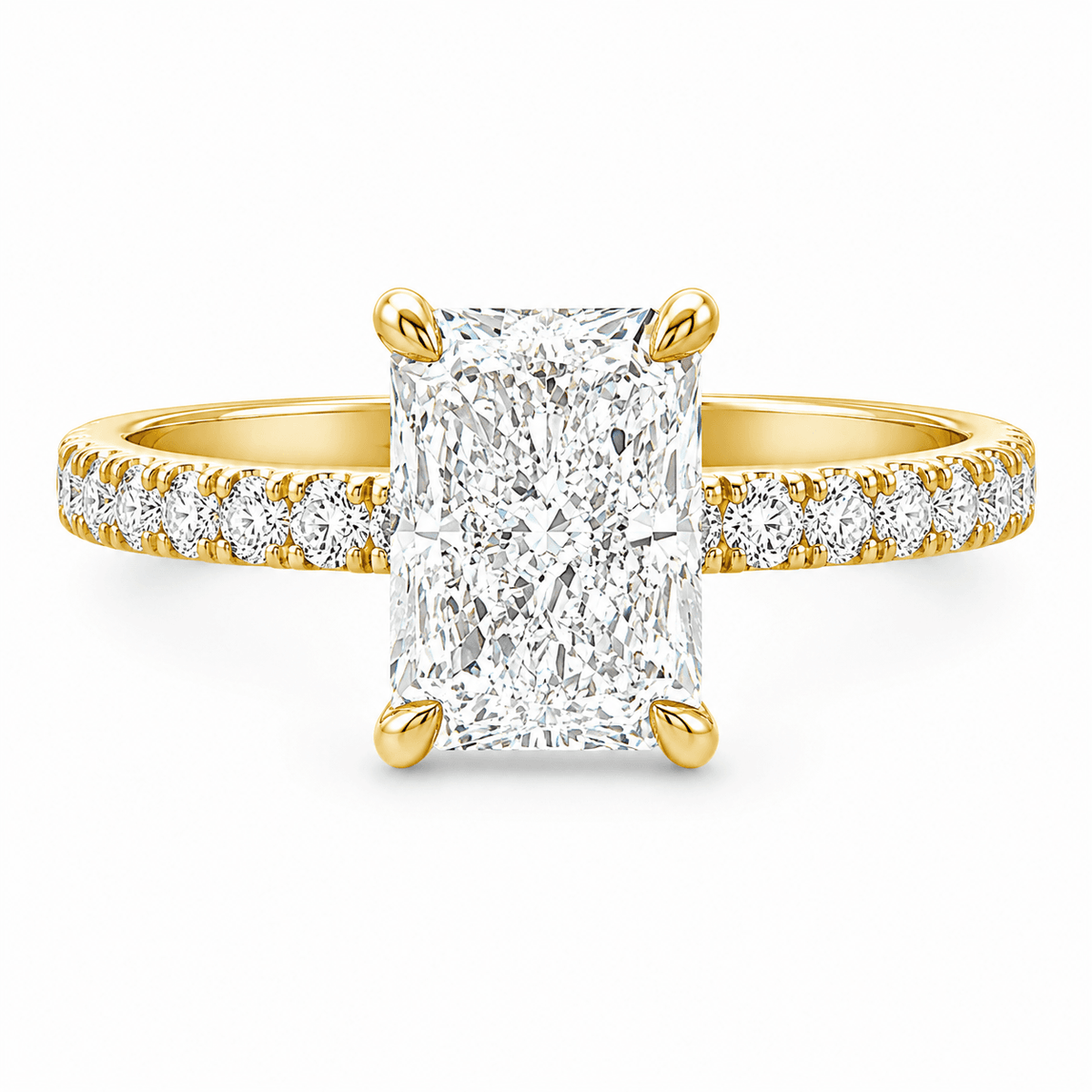 2.07 CTW Radiant Hidden Halo Engagement Ring