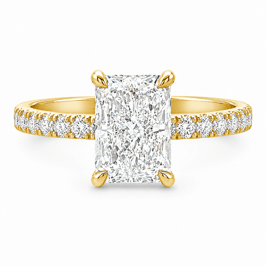 2.07 CTW Radiant Hidden Halo Engagement Ring