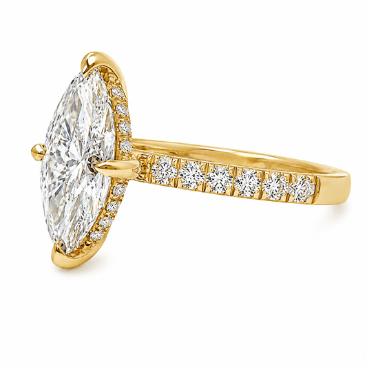 2.49 CTW Marquise Lab-Grown Diamond Hidden Halo Engagement Ring