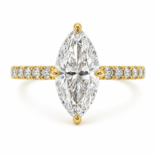 2.49 CTW Marquise Lab-Grown Diamond Hidden Halo Engagement Ring