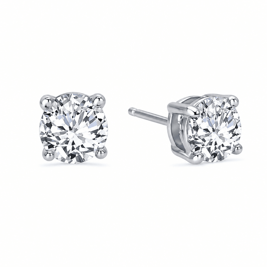2.50 CTW Round Diamond Stud Earrings
