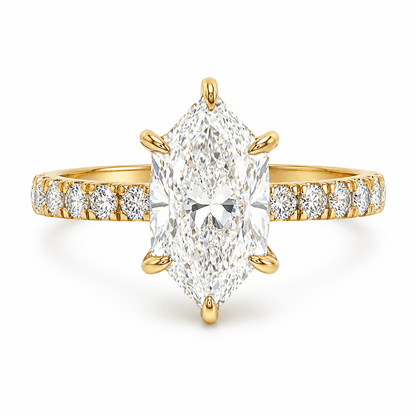 2.58 CTW Lab-Grown Dutch Marquise Hidden Halo Engagement Ring