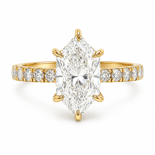 2.58 CTW Lab-Grown Dutch Marquise Hidden Halo Engagement Ring