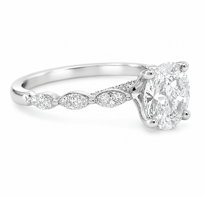 2-1/2 CT TW. Round Hidden Halo Lab-Grown Diamond Engagement Ring