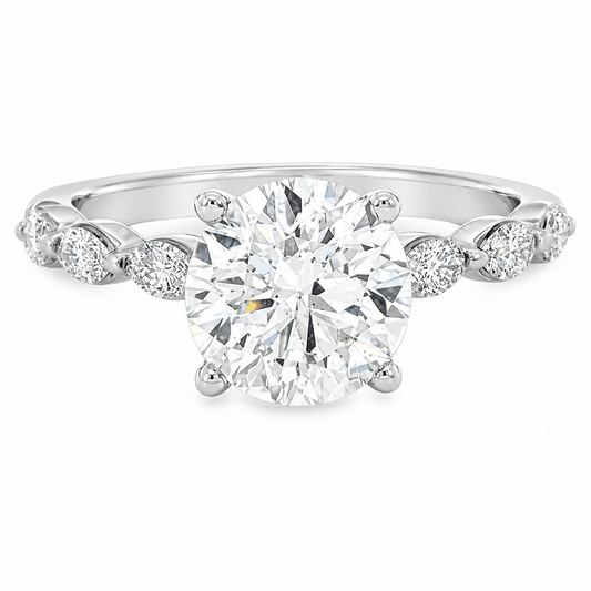 2.54 CTW Round Hidden Halo Lab-Grown Diamond Engagement Ring