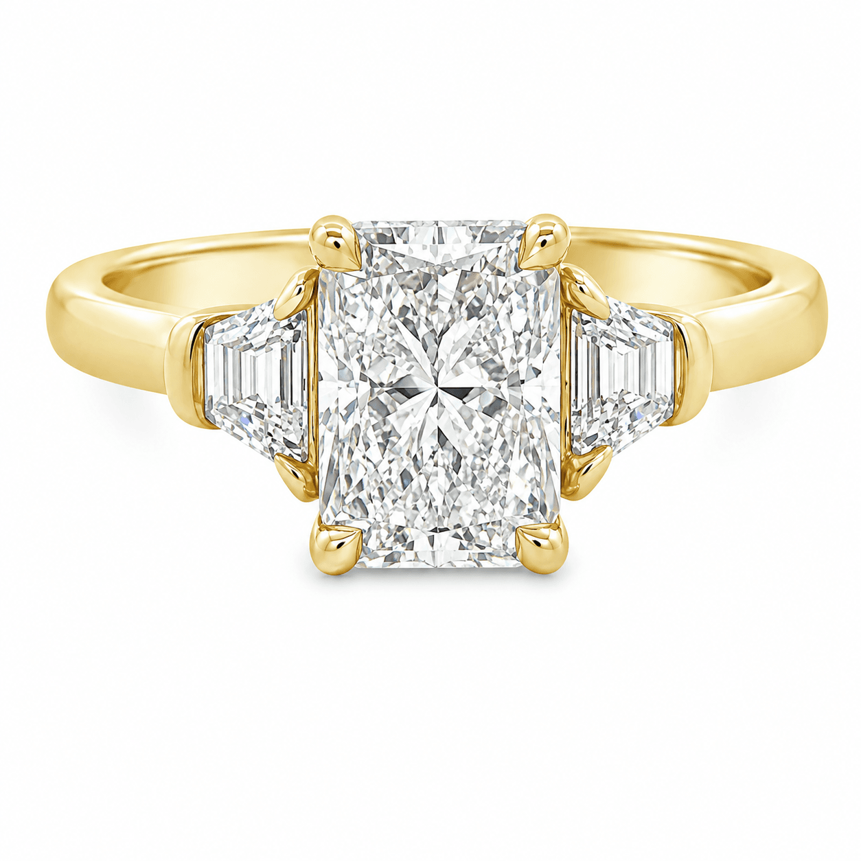 2-2/5 CT TW. Three-Stone Radiant Lab-Grown Diamond Engagement Ring