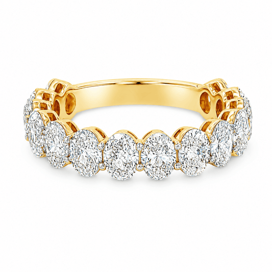 2-9/10 CT TW. Oval Lab-Diamond Wedding Band