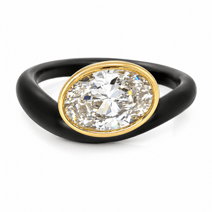 2 CT TW. Abstract Oval Lab-Grown Diamond Fashion Ring