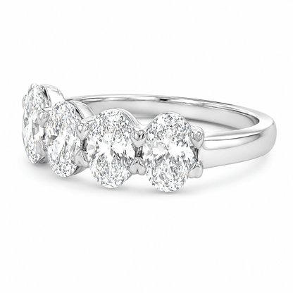 2 CT TW. Five-Stone Oval Diamond Anniversary Band