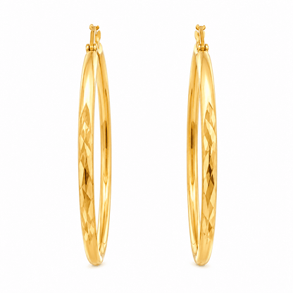 30mm Diamond-Cut Hoop Earrings