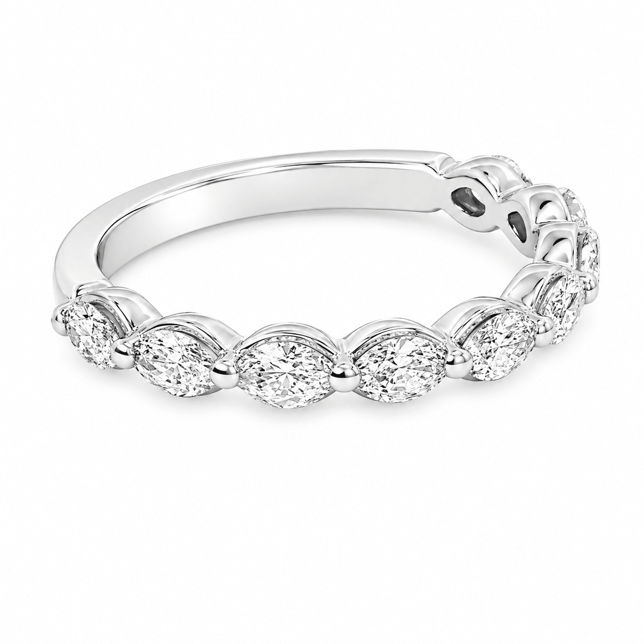 4/5 CT TW. Marquise Diamond Wedding Band
