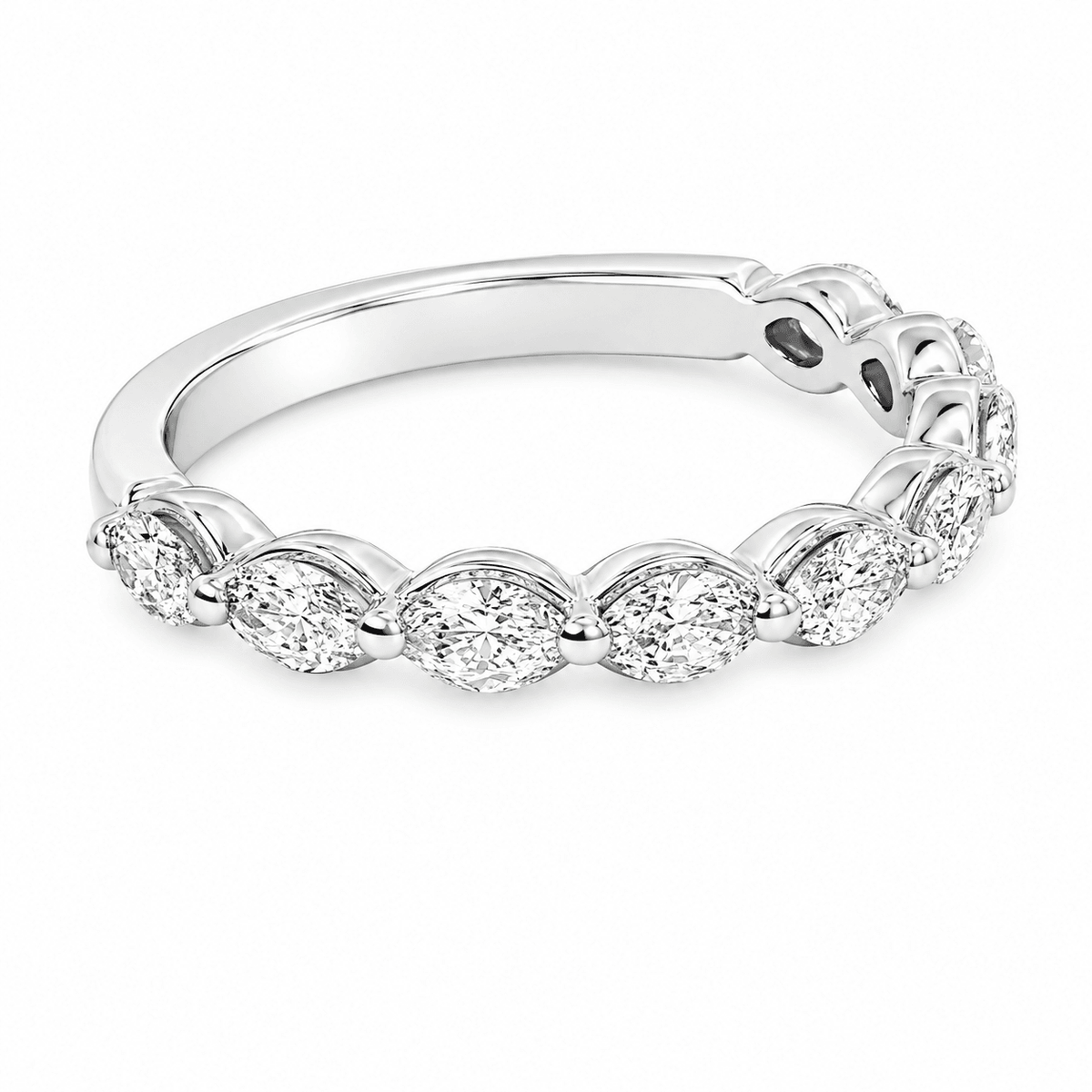 4/5 CT TW.  Marquise Diamond Wedding Band