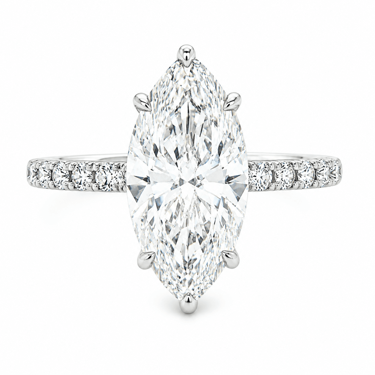 4 CT TW. Marquise Hidden Halo Engagement Ring