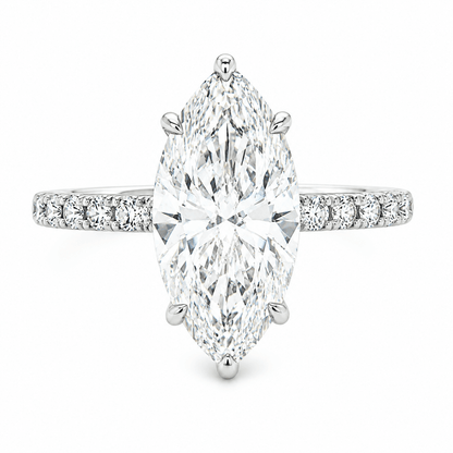 4 CT TW. Marquise Hidden Halo Engagement Ring