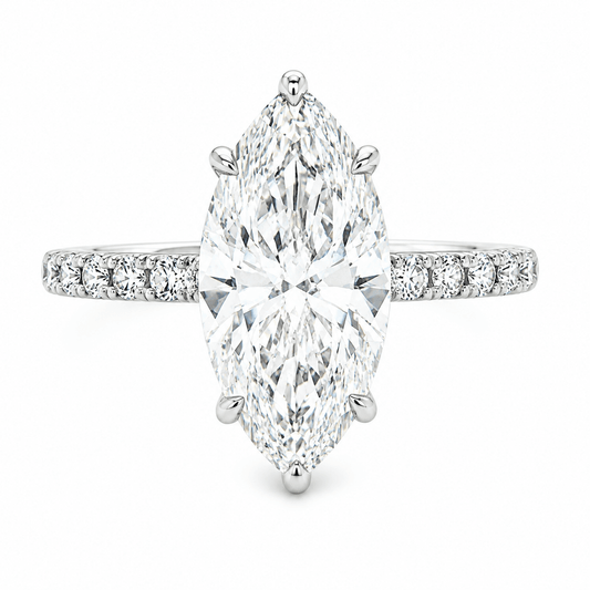 4 CT TW. Marquise Hidden Halo Engagement Ring