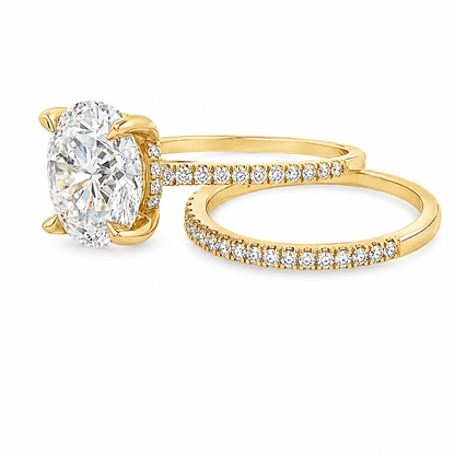 5.61 CTW Round Lab-Grown Diamond Hidden Halo Bridal Set