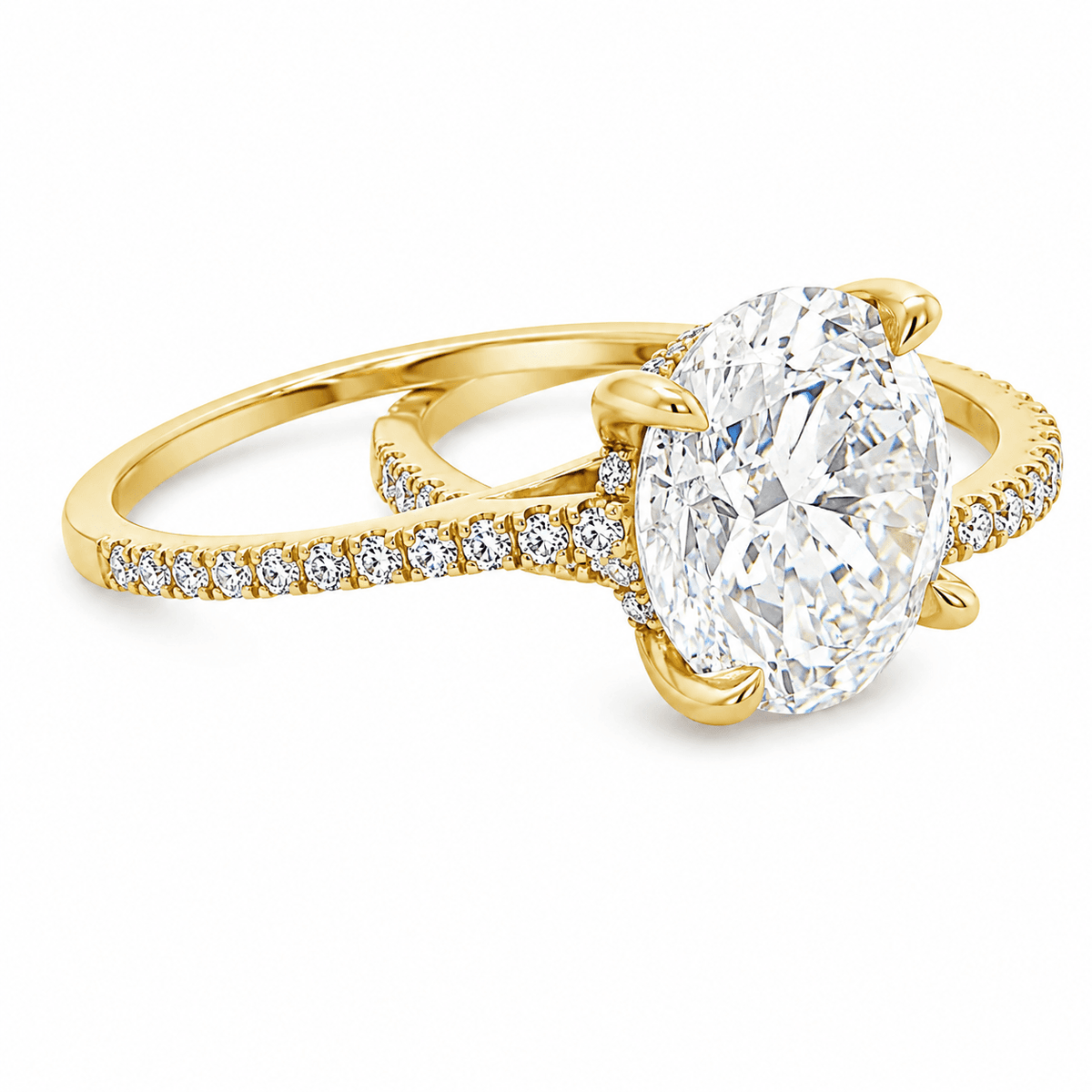 5.61 CTW Round Lab-Grown Diamond Hidden Halo Bridal Set