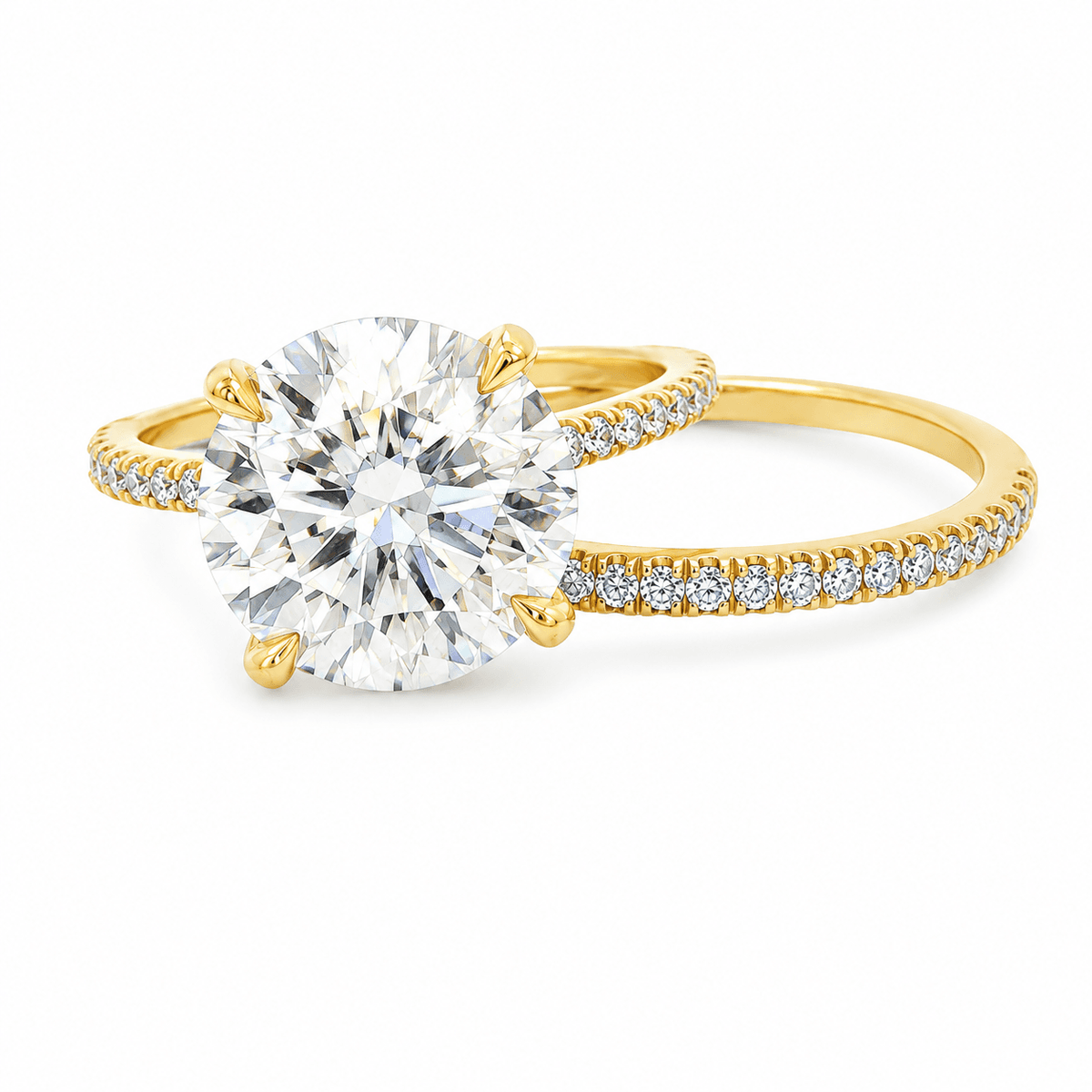 5.61 CTW Round Lab-Grown Diamond Hidden Halo Bridal Set