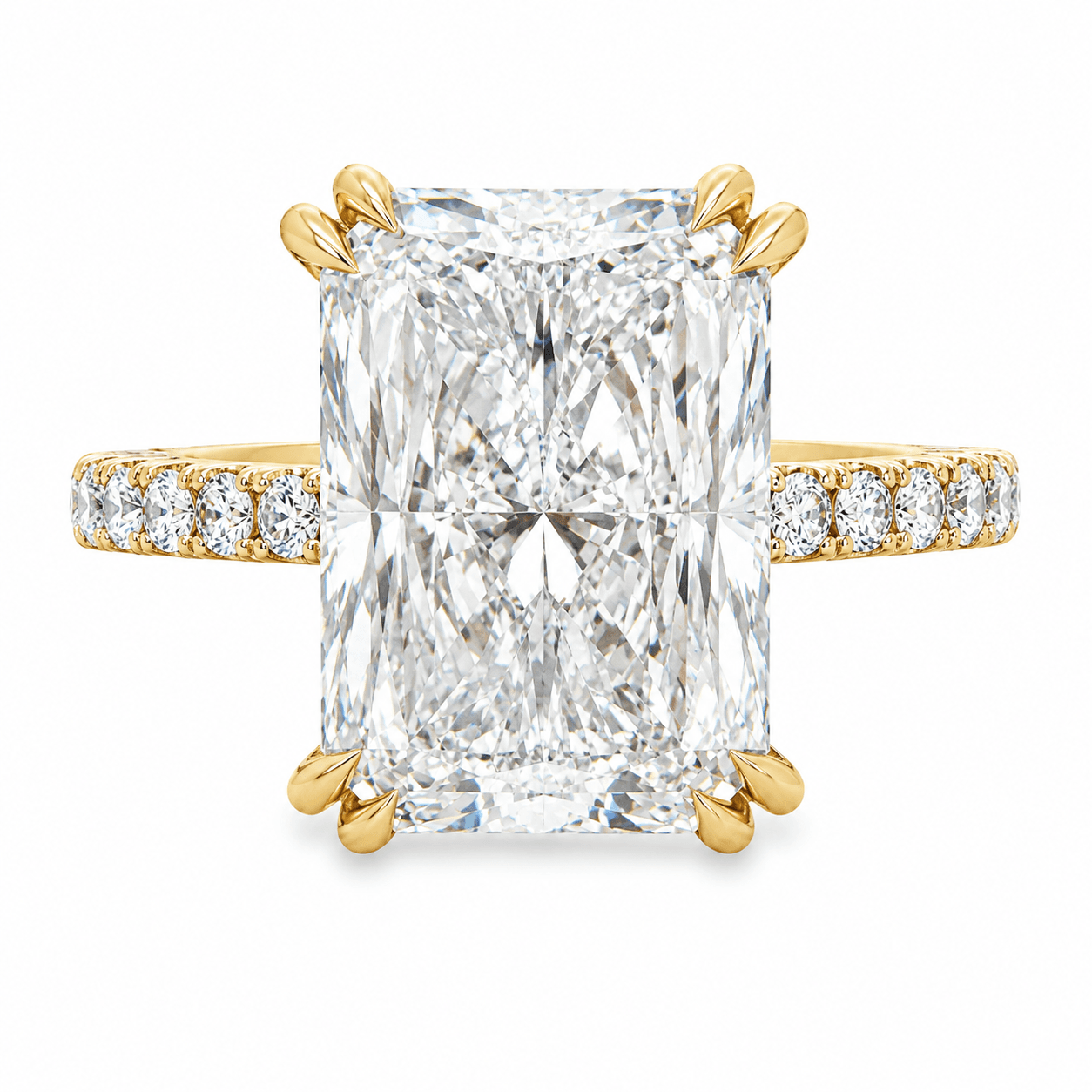 7-1/2 CT TW. Radiant-Cut Lab-Grown Diamond Hidden Halo Engagement Ring