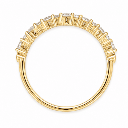 Alternating Pear and Emerald-Cut Lab-Grown Diamond Wedding Band