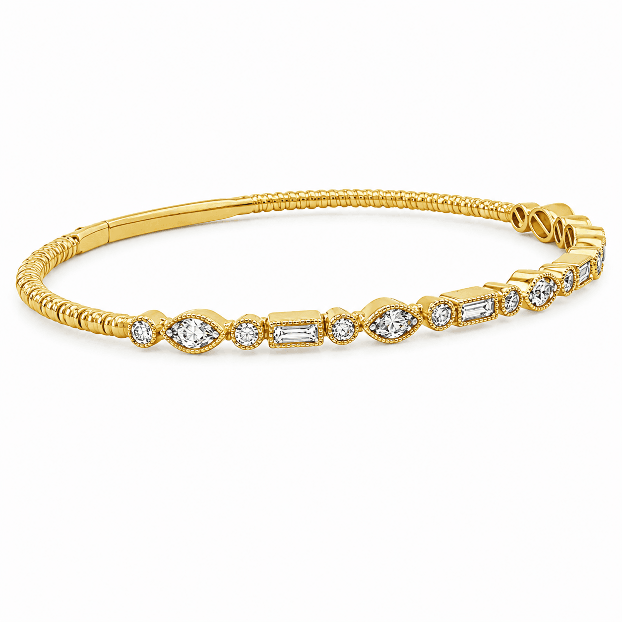 3/4 CT TW. Alternating-Shape Diamond Bracelet