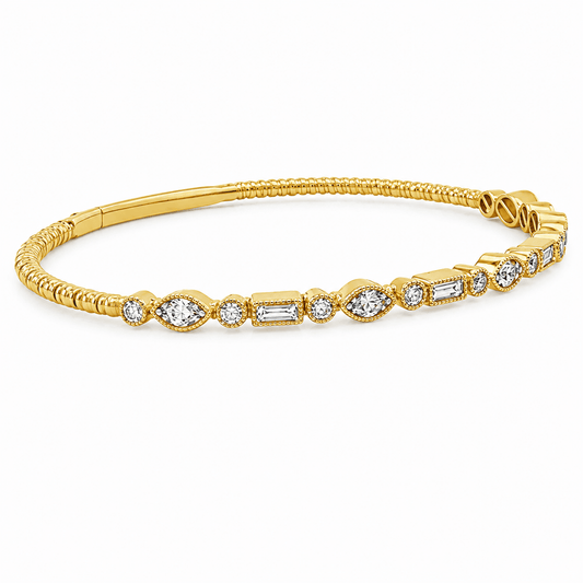 3/4 CT TW. Alternating-Shape Diamond Bracelet