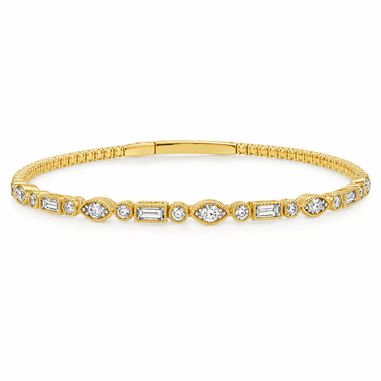 3/4 CT TW. Alternating-Shape Diamond Bracelet