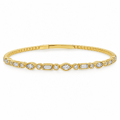 3/4 CT TW. Alternating-Shape Diamond Bracelet