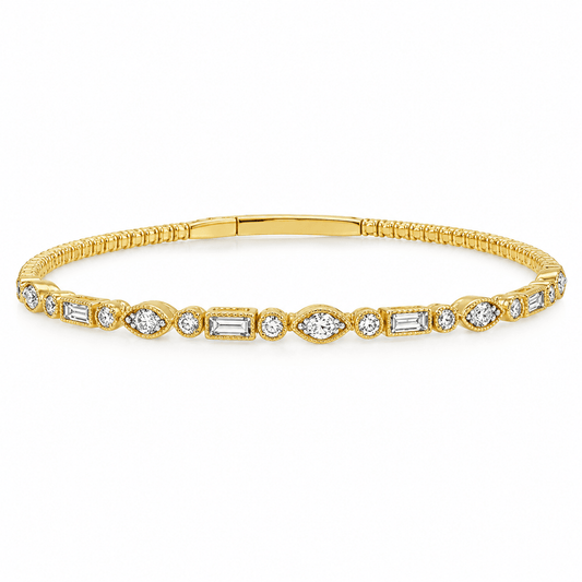 3/4 CT TW. Alternating-Shape Diamond Bracelet