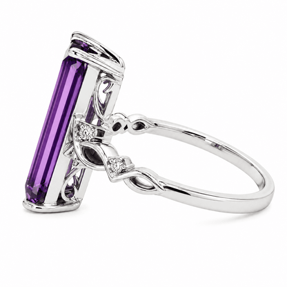 Amethyst and Diamond Fashion Ring
