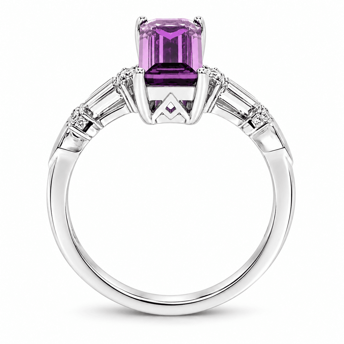 Amethyst and Diamond Fashion Ring