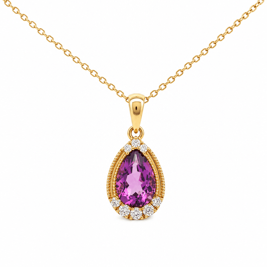 Amethyst and Diamond Pendant
