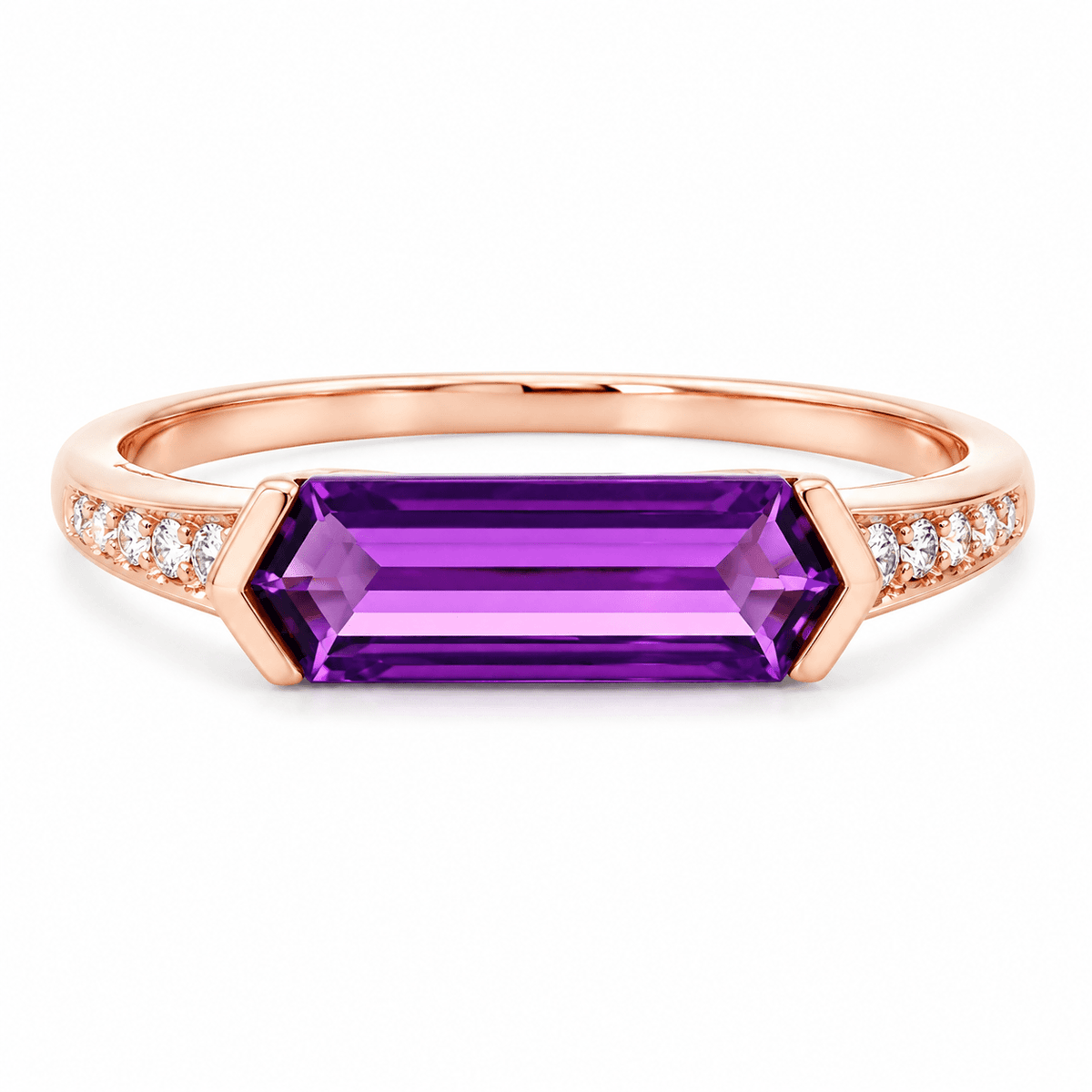 Amethyst Half-Halo Ring