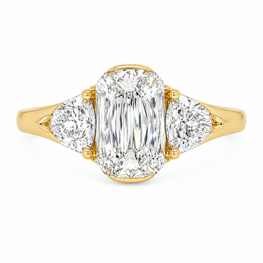 2.87 CTW Artisan Criss-cut 3-Stone Engagement Ring