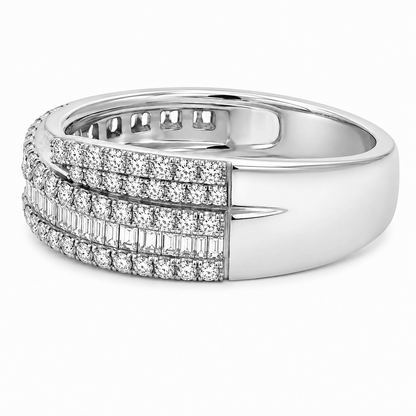 0.80. CTW Diamond Baguette & Round Twist Fashion Ring