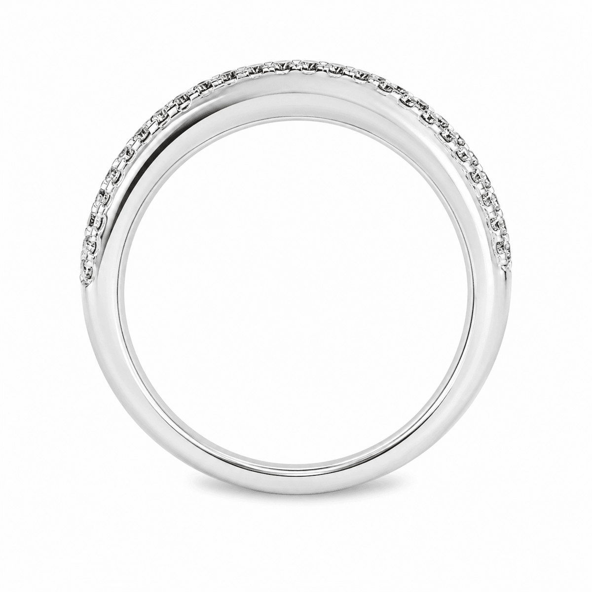 0.80. CTW Diamond Baguette & Round Twist Fashion Ring