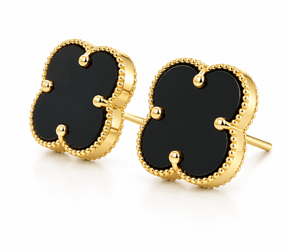 Black Clover Stud Earrings