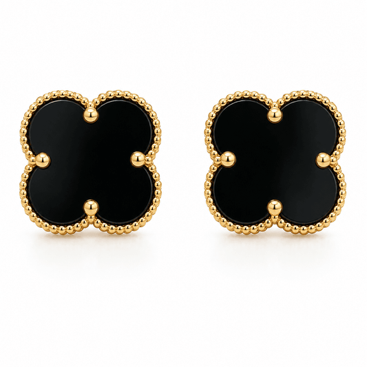 Black Clover Stud Earrings