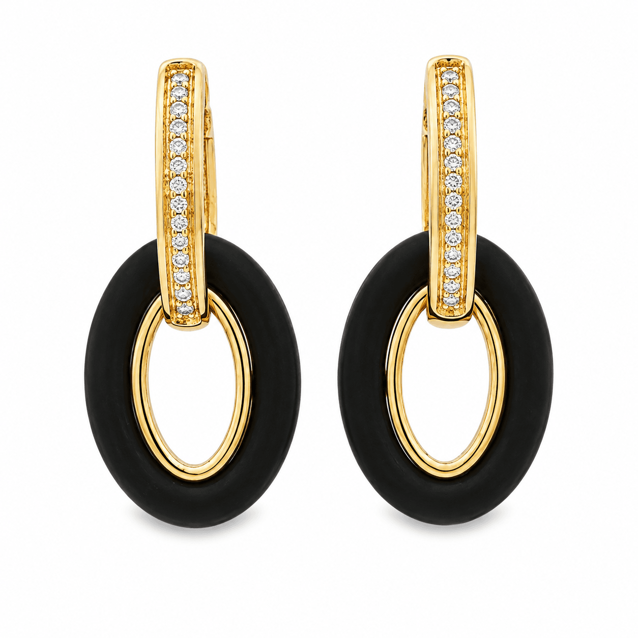 3/20 CT TW. Black Gold Lab-Grown Diamond Dangle Earrings
