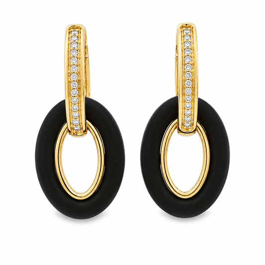 3/20 CT TW. Black Gold Lab-Grown Diamond Dangle Earrings