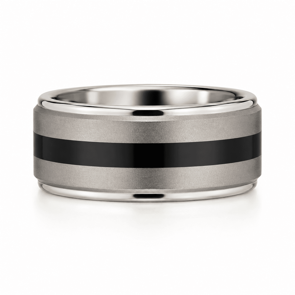 Black Stripe Tungsten Wedding Band